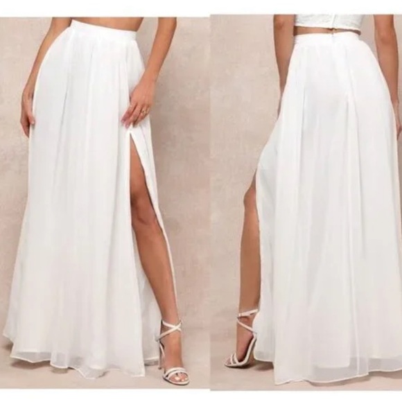 Lulu's White Maxi Skirt - Picture 10 of 12